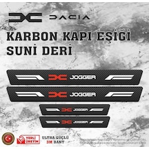 Dacia Jogger Uyumlu Deri Karbon Kapı Eşiği Koruyucu Bant 4 Adet