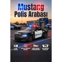 Polis Arabası Metal Çek Bırak Oyuncak Araba 1:38 Ölçek Kapıları Açılan Model Araç Çok Renkli