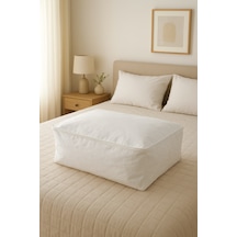 Beyaz Büyük Baza Altı & Çekyat Tipi Tela Hurç 65x45x22 Cm Fermuarlı Saklama Ve Düzenleme Hurcu Beyaz