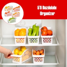Porsima Org-20-5 5li Çok Amaçlı Plastik Dolap Içi Düzenleyici Saklama Kutusu Organizer Sepet - Beyaz Beyaz