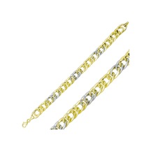 Gümüş İki Renkli Zincir Bileklik Gümüş - Rose Gold Gümüş İki Renkli Zincir Bileklik Gümüş - Rose Gold