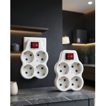 4'lü Duvar Prizi Çoğaltıcı Kablosuz Anahtarlı Set Model Diğer