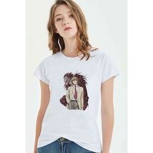 Death Note Moon Baskılı Beyaz Kadın Tshirt