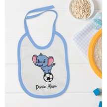 BK Kids Kişiye Özel Mavi Bebek Mama Önlüğü - Model 201 Mavi