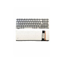 Asus İle Uyumlu N56vm-s4062d, N56vv-s4013h Notebook Klavye Işıklı Gümüş Gri Tr