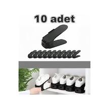 Ayakkabı Düzenleyici Rampası 10 Adet I Ayakkabılık İçi Yerden Tasarruf Sağlayan Ayakkabı Rafı Siyah - 798171235 Siyah