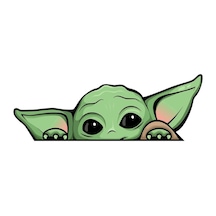 Star Wars Yoda Araba, Motorsiklet, Kask, Laptop,cam Sticker 17x6 Cm