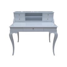 Çalışma Masa Model Kayın Lükens Aslan Ayak Parlak Beyaz Porselen Kulp Kutuda sevk El Yapım Beyaz