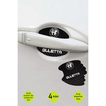 Alfa Romeo Giulietta İçin Karbon Çizik Önleyici Özel Tasarım Şık Kapı İçi Folyo Seti Giulietta Yazılı 4 Adet