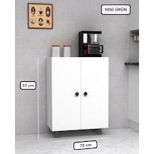 Çok Amaçlı Dolap Kiler Dolabı Mutfak Dolabı İki Kapaklı 70 Cm