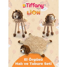 Tiffany Örgü Halı Ve Tabure Seti