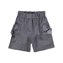 Civil Baby Cepli Fiyonklu 6-18 Ay Şort - Gri Koyu Gri