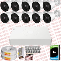 Provzen Rv Hikvision 10 Kameralı Full Hd 20mt Gece Görüşlü Güvenlik Kamerası Olay Anında Bildirim