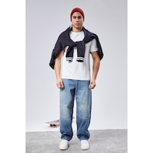 Cedy Denim Cedy Denım Yüksek Kalite Erkek Yüksek Bel Skater Baggy Jeanpantolon C362 Açık Mavi