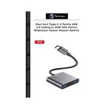 Özel Seri Type-c 4 Portlu Usb 3.0 Çoklayıcı Hub Ofis Gereci Bilgisayar Eşyası Seyyar Aparat