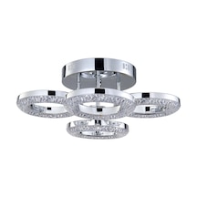 Oylum 4'lü Krom 24 Watt Kristalli Koridor Salon Led Plafonyer Avize Krom