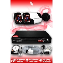 Bayicam 2 Kameralı Panda 2 Dış Kamera Set 500 GB HDD Full HD Gece Görüşlü Güvenlik Kamerası Sistemi