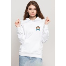Dragon Ball Z Anime Master Roshi Free Hugs Beyaz Kadın 3ip Kapşonlu Sweatshirt 001