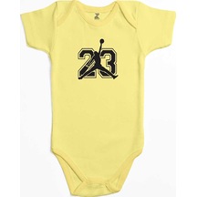 Zepplin Giyim Jordan Black 23 Sarı Bebek Body Zıbın