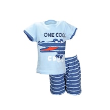 Zeyland Erkek Bebek Mavi Croc T-Shirt Ve Şort Takım (0-24Ay)