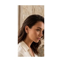 Lunarie Altın Zirkon Çoklu Bar Ear Climber And Cuff Seti Küpe
