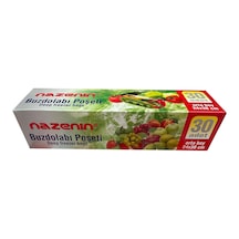 Nazenin Düz Kilitsiz Şeffaf Orta Boy Buzdolabı Yemek Gıda Poşeti Torbası 30'lu 24 x 38 CM