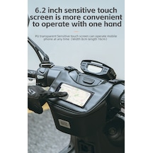 Rockbros Su Geçirmez Scooter Gidon & Orta Tünel Çantası - 6.2 Inç Dokunmatik Telefon Bölmeli Alüminyum - Siyah