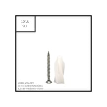 Dübel-vida Seti, Gaz Beton Ytong Dübeli 10 Mm, 6,0x60 Yhb Sunta Vidası, 10 Adet