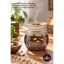5 Adet Buhurdanlık Seramik Tasarım, Masaüstü Tütsülük Kullanımı, Tütsü Ve Buhur İçin Incense Burner