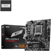 MSI Pro A620M-E AMD A620 6800 MHz (OC) DDR5 Soket AM5 mATX Anakart