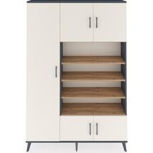 Arges Dolap 10 Raflı 5 Kapaklı 132x30x195 Antrasit-aytaşı/çam Antrasit