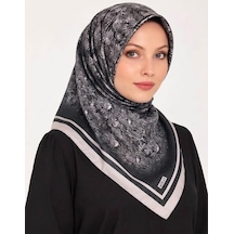 Miray Nevada Büyük Boy Organik Pamuk Eşarp - 120 X 120 - 6731 Siyah