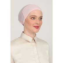 Melodi Scarf Kadın Tesettür Parisien Tüllü Climafit Likralı Nefes Alan Parizyen Dikişsiz Bone Pudra Pudra