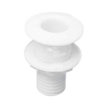 Thru-Hull w/Fl.Flange 1 1/2", w/Hose Barb Ø32mm,White