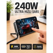 240w Type-c Telefon Standlı Örgülü Şarj Ve Data Kablosu - Lisinya