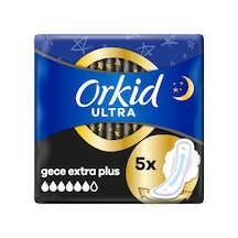 Orkid Hijyenik Ped Ultra Kanatlı Gece Extra 5'li - 3 Kat Koruma Tarı
