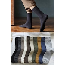 Bgk Unisex 10 Çift Renkli Mevsimlik Çorap Çok Renkli