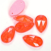 Gymo Premium Kalite Altı Düz Delikli Dikme Kristal Taş Teardrop 10.5 18mm N07 Hyacinth Neon 28 Adet