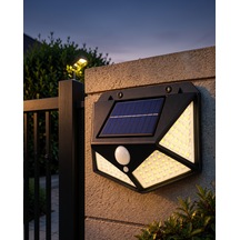 Güneş Enerjili Hareket Sensörlü 3 Modlu Led Duvar Lambası Uczzy100solarlamba-1
