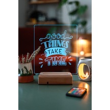 Good Things Take Time Ev 16 Renk Kumandalı 3d Gece Lambası