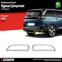 S-dizayn Peugeot 5008 Krom Egzoz Çıkışı 2 Prç. 2017-2023