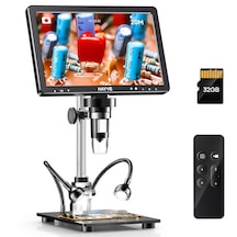 10.1 İnç Dm12 Hdmı Dijital Mikroskop 2000x Zoom 8 Led 20mp Tv