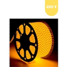 220 Volt Sarı Amber 60 Ledli 3 Çipli Hortum Led 5 Metre Güç Kablosu Dahil