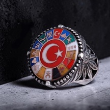 925 Ayar Gümüş Osmanlı Kasa 16 Türk Devletli Usta İşi Erkek Yüzük