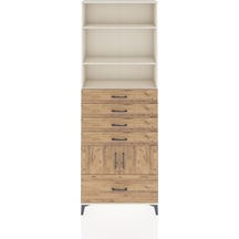Arges Dolap 4 Raflı 5 Çekmeceli 2 Kapaklı 88x30x243 Aytaşı-çam Aytaşı