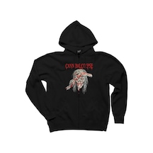 Cannibal Corpse Eyes Siyah Fermuarlı Kapşonlu Sweatshirt Siyah