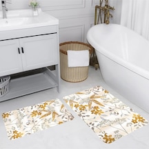 Rovigo Home Baskılı Kaymaz Taban 2 Li Banyo Paspas Takım Rvg5176-100X60-60X50 Çok Renkli