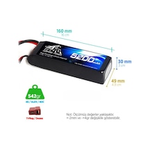 Leopard Power 5200 mAh 14.8V 4S 40C Lityum Polimer Lipo Batarya Pil T Plug