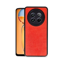 Realme 12 5g Uyumlu Kılıf Aras Deri Kapak - Kırmızı