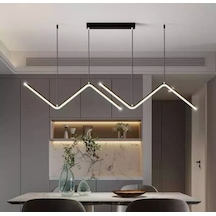 Siyah 120 cm Led 3000K Sarı Işık Modern Sarkıt Avize Yemek Masası